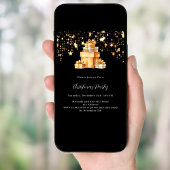 Invitation Black or stars cadeaux Noël