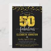 Invitation Black or virtuel 50 et fabuleux anniversaire perso (Devant)