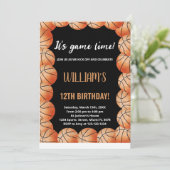 Invitation Black Orange Balls Basketball Anniversaire Invitat (Debout devant)