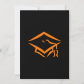 Invitation Black Orange Mortarboard Simple Graduation Party (Dos)