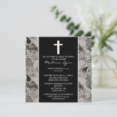 Invitation Black PAISLEY Baby Baptism Inviation (Debout devant)