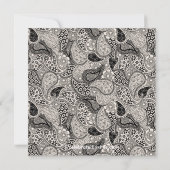 Invitation Black PAISLEY Baby Baptism Inviation (Dos)