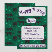 Invitation Black Panthers Happy Birthday (Devant / Derrière)