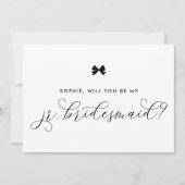 Invitation Black Parisian Bow Serez-Vous Ma Jr Bridesmaid (Devant)