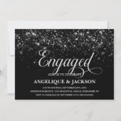 Invitation Black Parties scintillant Engagement Party (Devant)