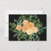 Invitation Black & Peach Mariage Floral moderne (Dos)