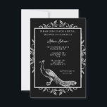 Invitation Black Peacock Flourissant nuptiale douche Invitati<br><div class="desc">Créez un invitation unique tout seul avec une invitation à la douche nuptiale Black Peacock Flourish. Le design de l'invitation présente un élégant paon orné de fleurs. Personnalisez avec le nom de la mariée avec les détails de la douche de la mariée. Papier à lettres mariage supplémentaire disponible avec cette...</div>