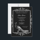 Invitation Black Peacock Flourissant nuptiale douche Invitati<br><div class="desc">Créez un invitation unique tout seul avec une invitation à la douche nuptiale Black Peacock Flourish. Le design de l'invitation présente un élégant paon orné de fleurs. Personnalisez avec le nom de la mariée avec les détails de la douche de la mariée. Papier à lettres mariage supplémentaire disponible avec cette...</div>