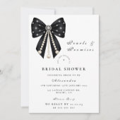 Invitation Black Pearl Bow Bridal Shower (Devant)