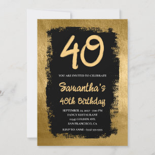 Invitation Black Peint Gold 40e anniversaire