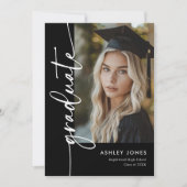 Invitation Black Photo Collage Graduate Graduate Party (Devant)