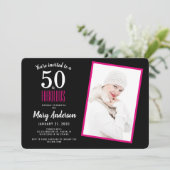 Invitation Black Pink 50 et Fabulous 50th Birthday Party (Debout devant)