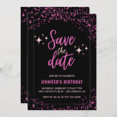 Invitation Black Pink 51e anniversaire Enregistrer (Devant / Derrière)