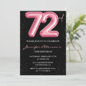 Invitation Black Pink Balloon Glam Parties scintillant 72e an (Debout devant)