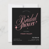 Invitation Black Pink bridal shower (Devant)