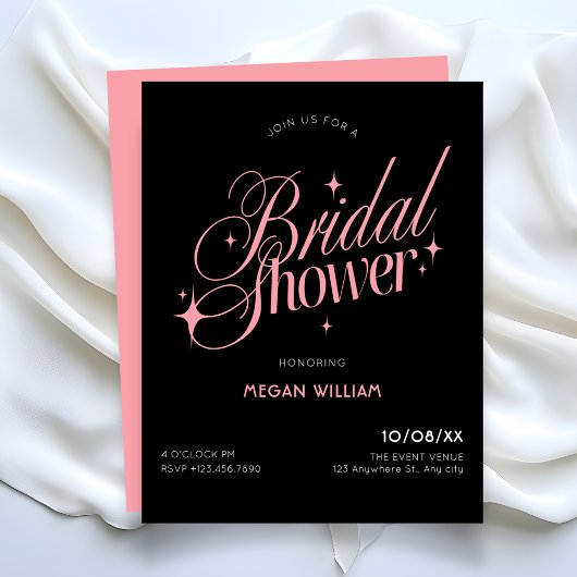 Invitation Black Pink bridal shower