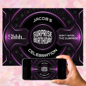 Invitation Black Pink Surprise 70e fête d'anniversaire