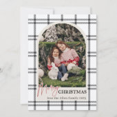 Invitation Black Plaid Arch Photo Holiday Card (Devant)