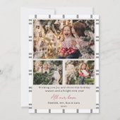 Invitation Black Plaid Arch Photo Holiday Card (Dos)