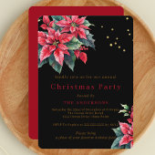 Invitation Black Poinsettia flower Christmas party