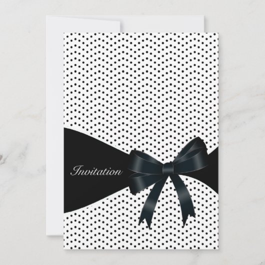 Invitation Black Polka Dot Anniversaire (Devant)