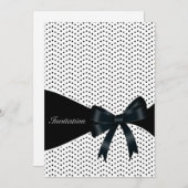 Invitation Black Polka Dot Anniversaire (Devant / Derrière)