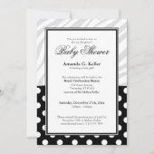 Invitation Black Polka Dot Zebra Imprimer Baby shower Invitat (Devant)