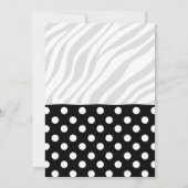 Invitation Black Polka Dot Zebra Imprimer Baby shower Invitat (Dos)
