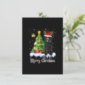 Invitation Black Poodle Père Noël Christmas Tree Lumières Amo (Debout devant)