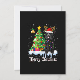 Invitation Black Poodle Père Noël Christmas Tree Lumières Amo