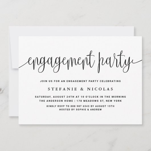 Invitation Black Pretty Calligraphy (Devant)