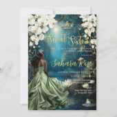 Invitation Black Princess and Frog Enchanted Forest Sweet 16 (Devant)