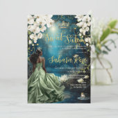 Invitation Black Princess and Frog Enchanted Forest Sweet 16 (Debout devant)