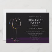 Invitation Black Purple Engagement Party Verre (Devant)