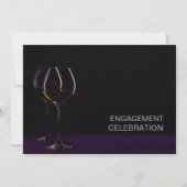 Invitation Black Purple Engagement Party Verre (Dos)