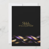 Invitation Black Purple Gold Surprise 21e fête d'anniversaire (Dos)