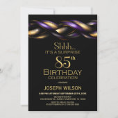 Invitation Black Purple Gold Surprise 85e anniversaire (Devant)
