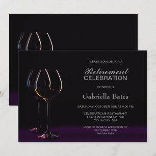 Invitation Black Purple Retraite Vin Partie de verre