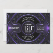 Invitation Black Purple Surprise 60e anniversaire (Devant)