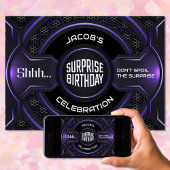 Invitation Black Purple Surprise 70e anniversaire