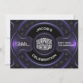 Invitation Black Purple Surprise 80e anniversaire (Dos)