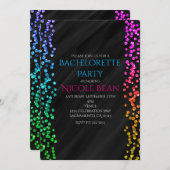 Invitation Black Rainbow Sparkle Parties scintillant Confetti (Devant / Derrière)