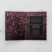 Invitation Black & Raspberry Damask 12e anniversaire de Maria (Intérieur)