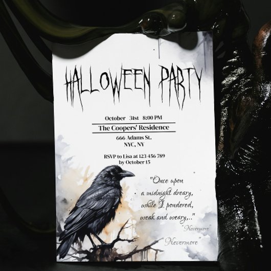 Invitation Black Raven Halloween