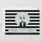 Invitation Black & Red 2021 Deer New Year's Eve Holiday Party (Devant)