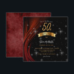 Invitation Black & Red 50th Birthday Party Gold Police<br><div class="desc">J'espère que vous apprécierez cette grande invitation à la fête d'anniversaire avec cet élégant Draps noir et rouge avec des étoiles et or et blanc. Vous pouvez CHANGER TOUTES LES INFORMATIONS PERSONNELLES sur l'invitation de fête d'anniversaire pour répondre à vos besoins. Profitez-en ! https://www.zazzle.com/store/artzdizigns</div>