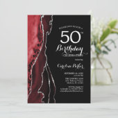 Invitation Black Red Agate 50e anniversaire (Debout devant)