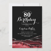 Invitation Black Red Agate 80e anniversaire (Devant)