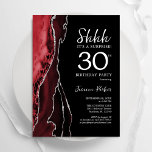 Invitation Black Red Agate Surprise 30e anniversaire<br><div class="desc">Gate noir rouge et blanc surprise 30e anniversaire invitation fête. Design élégant et moderne avec aquarelle agate marbre arrière - plan,  faux parties scintillant argent et typographie script. Carte invitation branchée parfaite pour une célébration anniversaire féminine élégante. Invitations Zazzle imprimées ou téléchargement instantané modèle imprimable numérique.</div>