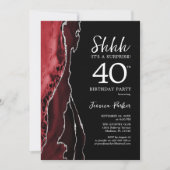 Invitation Black Red Agate Surprise 40e anniversaire (Devant)